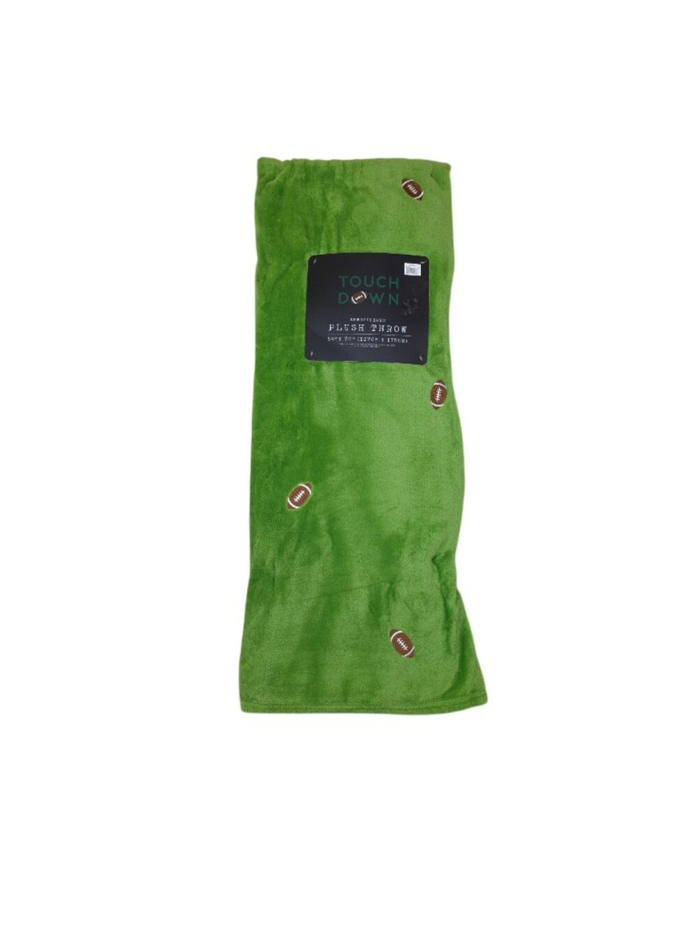 Football Touchdown Embroidered Plush Throw Blanket Green Football 50"x70"